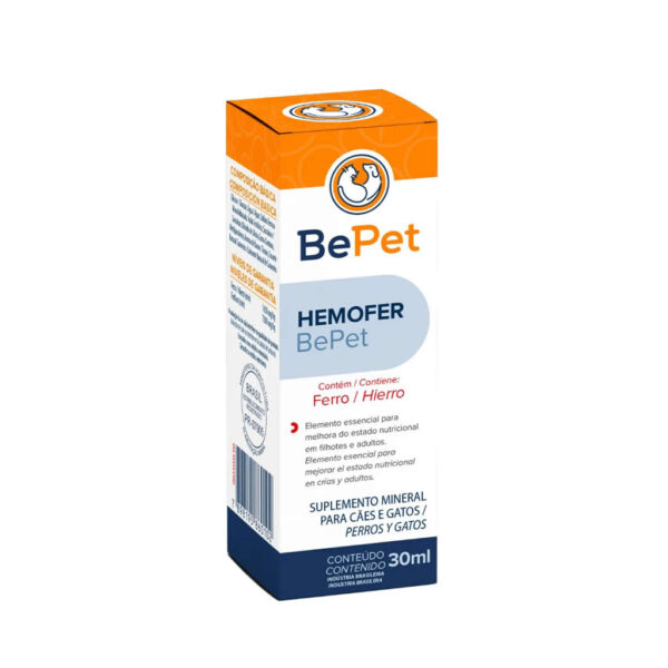 15261504646 Hemofer20Suplemento20Mineral20Caes20E20Gatos2030ml20Bepet Ninovet Distribuidora